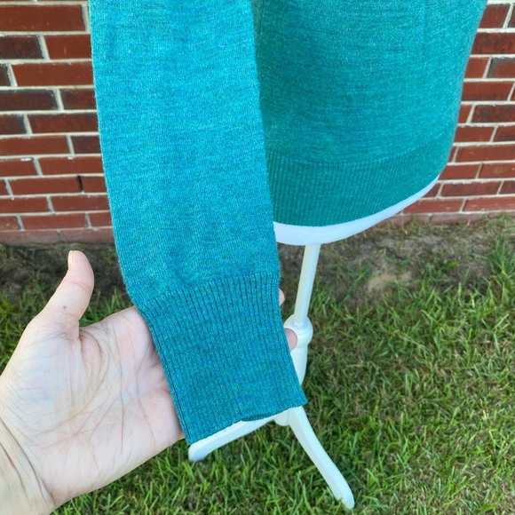 Green Wool Sweater St Patrick’s Day ADRIENNE VITTADINI GREEN WOOL BLEND SWEATERD - Picture 8 of 14